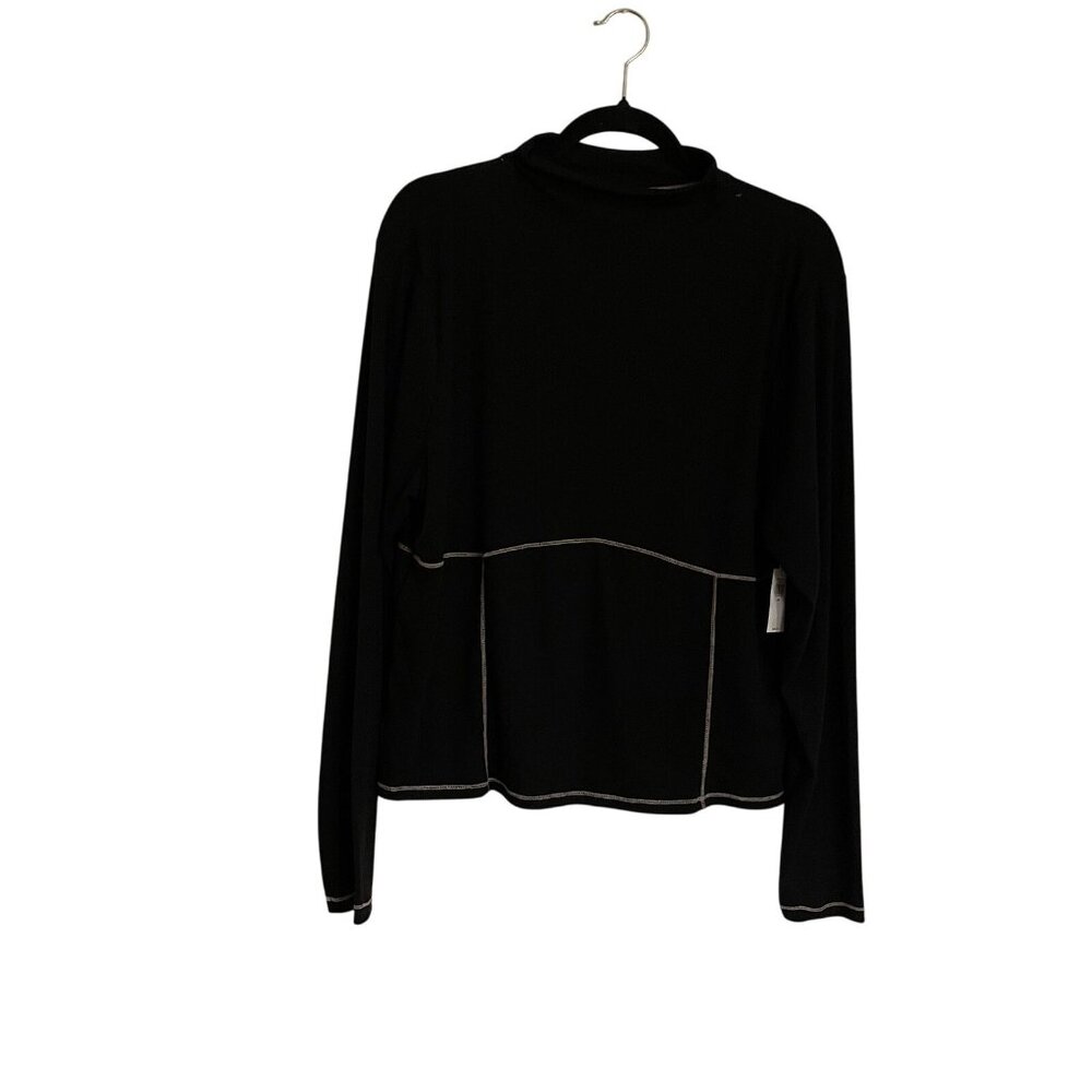 Old Navy Women XXL Black Ribbed Go-Dry Long Sleeve UltraLite Mock-Neck Top NWT - Picture 2 of 11